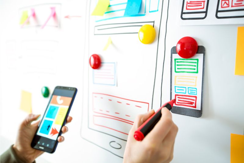 An image of a mobile showing a mobile design of a website.