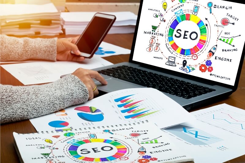 An image of SEO services breakdown to build the marketing strategy.