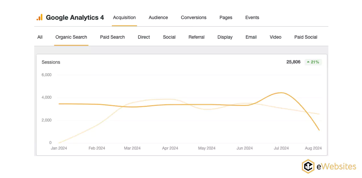 tracking organic traffic on a website